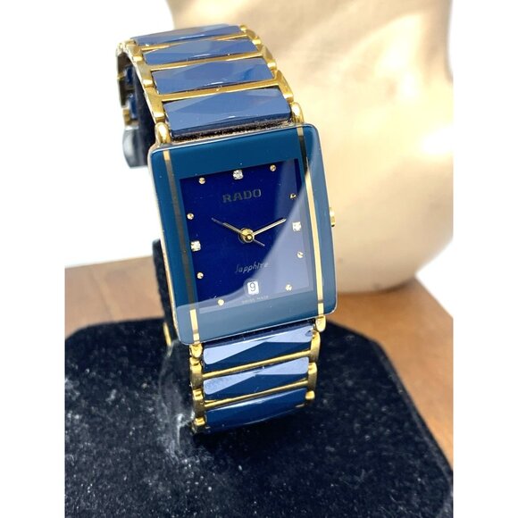 Rado Women's Watch 160.0282.3 Swiss Quartz Diamond Blue Ceramic Rose Gold Steel - Picture 12 of 13